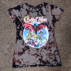 DIY hand bleached Sailor Moon top size large